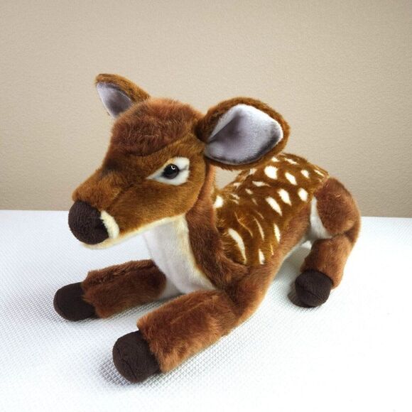 FAO Schwarz Fawn 18" Plush Stuffed Animal Deer Realistic Soft - Picture 2 of 9